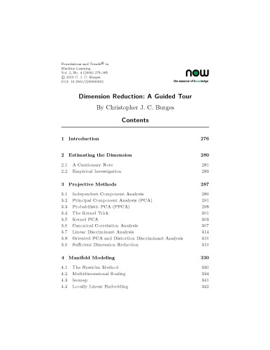 Dimension Reduction Christopher Jc Burges