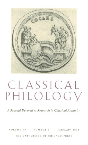 Classical Philology Vol 99 Number 1 Shadi Bartsch
