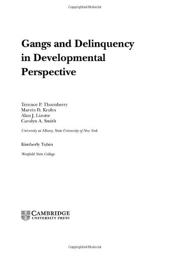 Gangs And Delinquency In Developmental Perspective Terence P Thornberry
