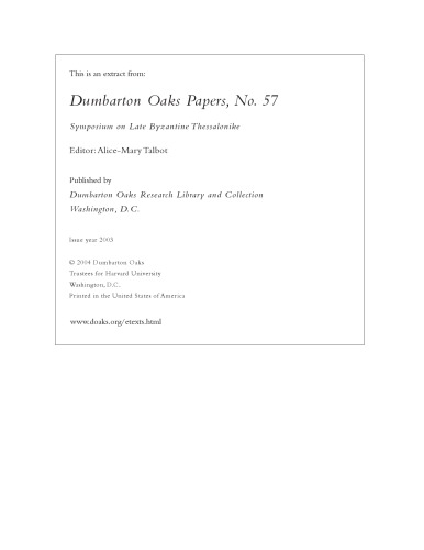 Dumbarton Oaks Papers 57 Dumbarton Oaks