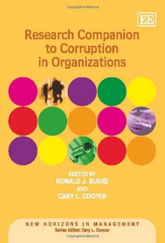 Research Companion To Corruption In Organizations New Horizons In Management Ronald J Burke