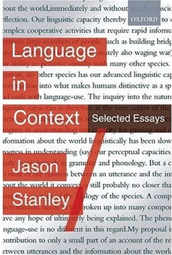 Language In Context Selected Essays Jason Stanley