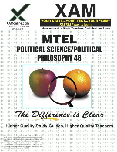 Mtel Political Science Political Philosophy 48 Teacher Certification 2nd Edition Xam Mtel Sharon Wynne