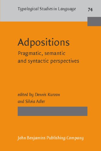 Adpositions Pragmatic Semantic And Syntactic Perspectives 1st Dennis Kurzon Ed