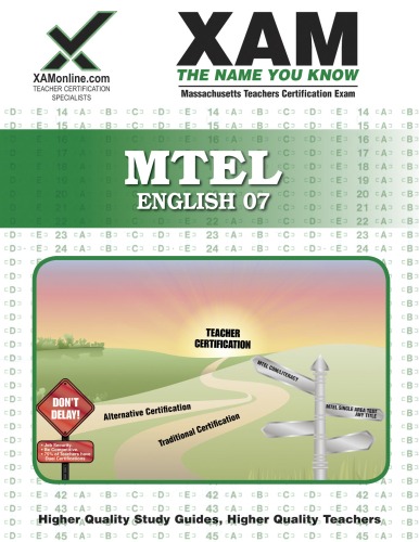 Mtel English 07 Teacher Certification 2nd Edition Xam Mtel Sharon Wynne