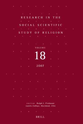 Research In The Social Scientific Study Of Religion Volume 18 Ralph L Piedmont