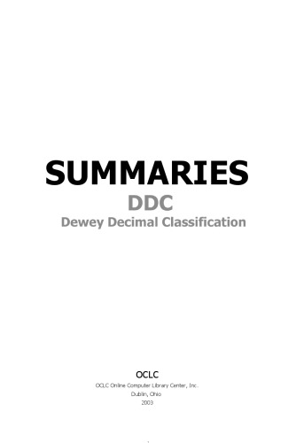 Summaries Ddc 22 Dewey Decimal Classification Joan S Mitchell