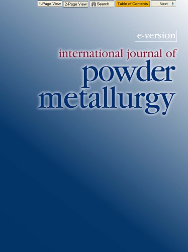 International Journal Of Powder Metallurgy Volume 46 Issue 2 Alan Lawley