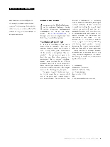 The Mathematical Intelligencer Volume 31 Issue 2 Springer