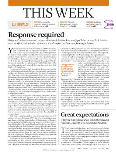 Nature Nature Magazine 2010 December 16 Bruce Alberts Ed