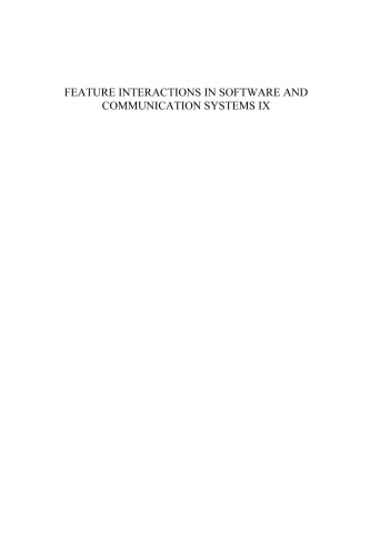 Feature Interactions In Software And Communication Systems Ix Lydie Du Bousquet