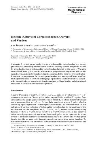 Communications In Mathematical Physics Volume 238 M Aizenman Chief Editor