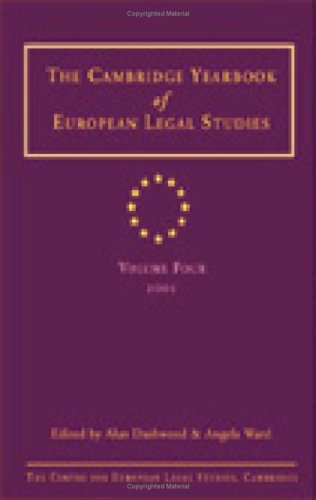 Cambridge Yearbook Of European Legal Studies Volume 04 2001 Alan Dashwood