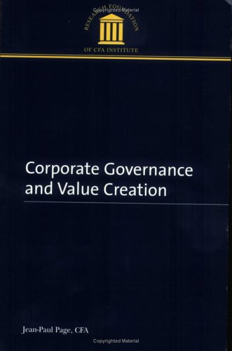 Corporate Governance And Value Creation Jeanpaul Page