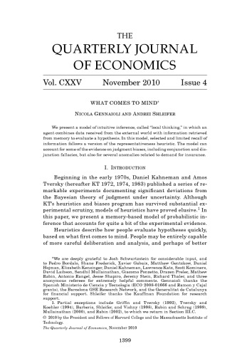Quarterly Journal Of Economics 2010 Vol125 No4 Robert J Barro