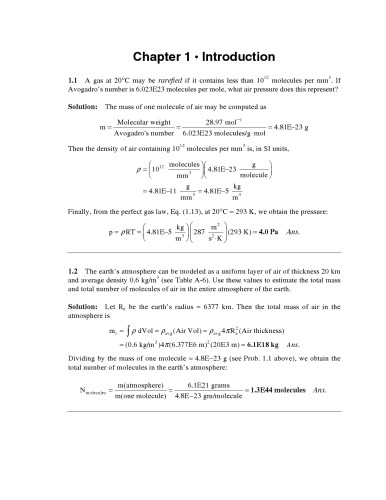 Solutions Manual For White Fluid Mechanics 5th Edition Frank M White