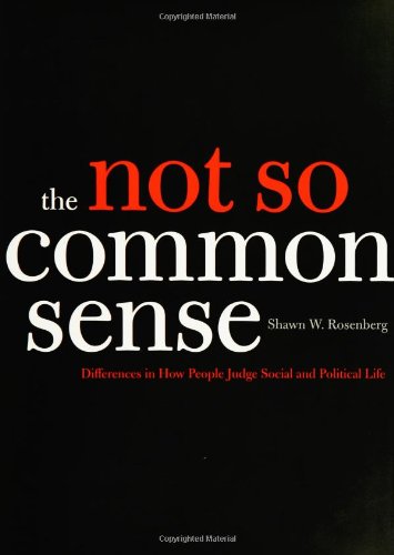 The Not So Common Sense Differences In How People Judge Social And Political Life Professor Shawn W Rosenberg
