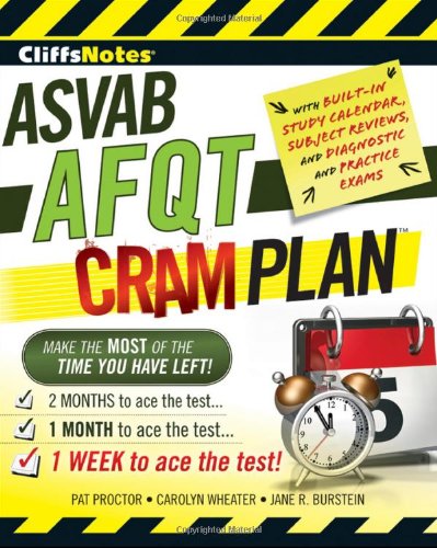 Cliffsnotes Asvab Afqt Cram Plan 1st Edition Pat Proctor Carolyn Wheater