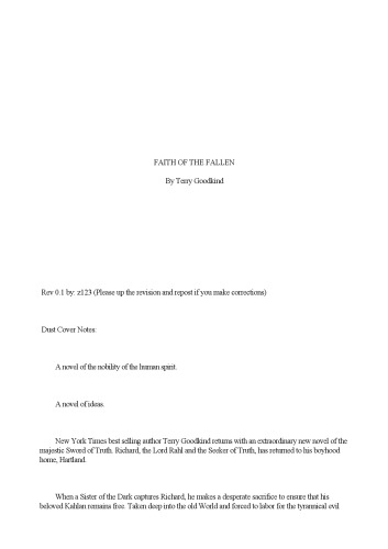 Faith Of The Fallen Sword Of Truth Series 6 Terry Goodkind
