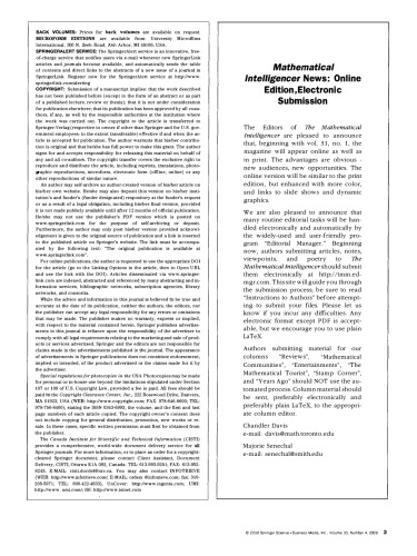 The Mathematical Intelligencer Volume 30 Issue 4 Springer