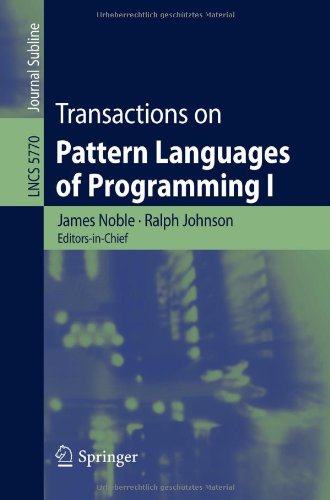 Transactions On Pattern Languages Of Programming I 1st Edition Daniel Vainsencher