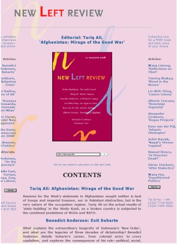 New Left Review 50 Entire Marchapril 2008 Editor Susan Watkins Nlr Editorial Committee