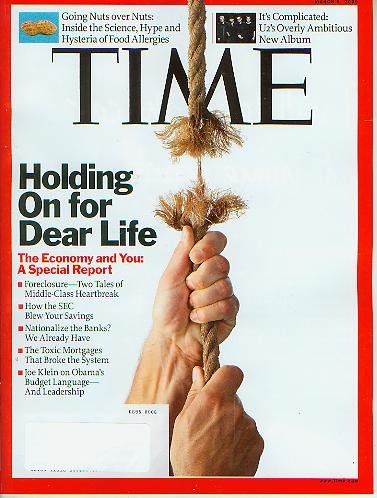 Time Magazine March 9 2009 Holding On For Dear Life The Economy And You A Special Report U2s Overly Ambitious New Album Going Nuts Over Nuts Time Magazine
