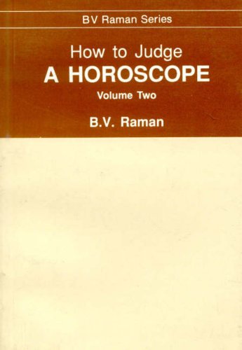 How To Judge A Horoscope Vol 2 Bangalore Venkata Raman