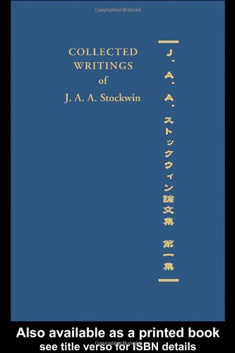 Collected Writings Of J A A Stockwin Part 1 1st Edition Jaa Stockwin