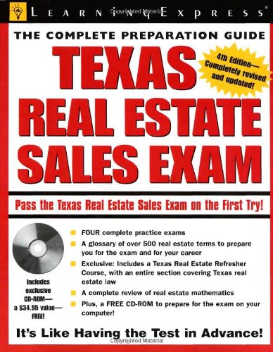 Texas Real Estate Sales Exam Real Estate Exam Prep And Career Guides 4th Edition 4th Learningexpress Editors