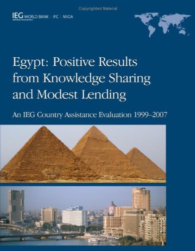 Egypt Positive Results From Knowledge Sharing And Modest Lending An Ieg Country Assistance Evaluation 19992007 Independent Evaluation Group Studies World Bank