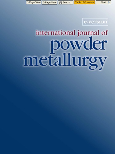 International Journal Of Powder Metallurgy Volume 46 Issue 1 Alan Lawley