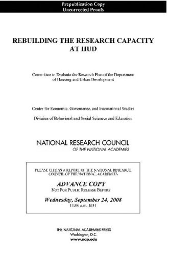Rebuilding The Research Capacity At Hud Committee To Evaluate The Research Plan Of The Department Of Housing And Urban Development