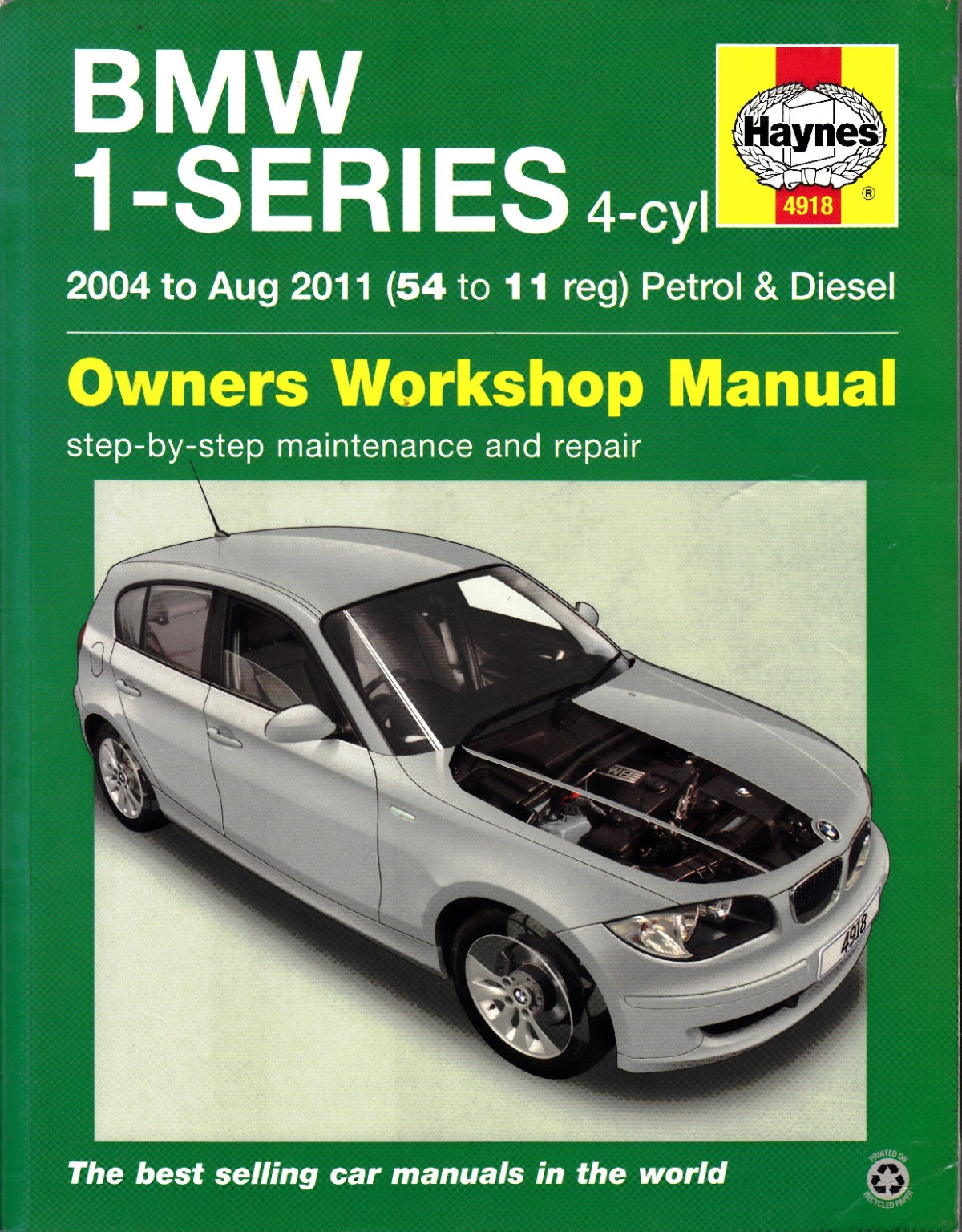 Bmw 1series Petrol Diesel Models 2004 To 2011 Service Repair Manual Haynes