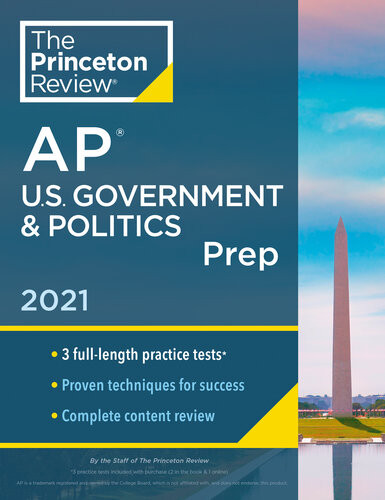 Princeton Review Ap Us Government Politics Prep 3 Practice Tests Complete Content Review Strategies Techniques The Princeton Review