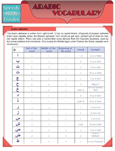 Arabic Vocabulary Speedy Study Guides Speedy Publishing