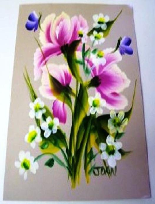 One Stroke Painting Of Floral Bouquets Joan Waff