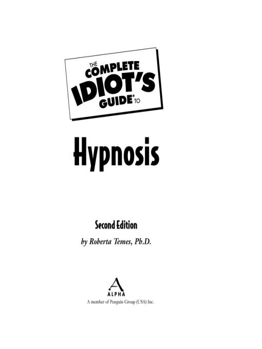 The Complete Idiots Guide To Hypnosis 2nd Edition Temes Phd