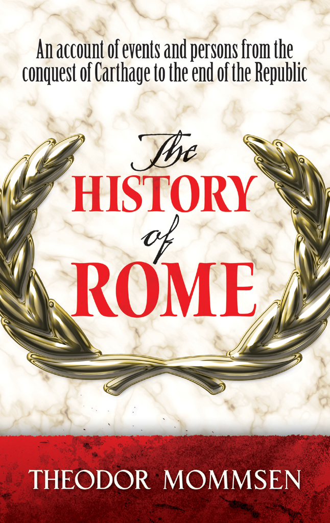 The History Of Rome Mommsen Theodor Saunders Dero A Collins