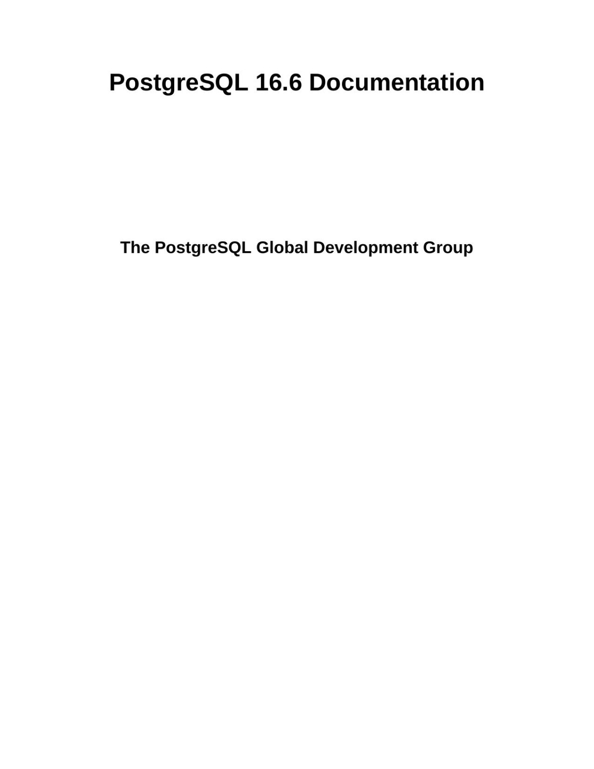 Postgresql 166 Documentation 166 The Postgresql Global Development Group