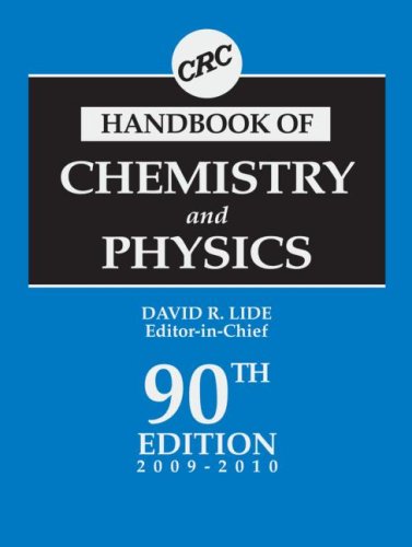 Crc Handbook Of Chemistry And Physics 90th Edition 90th Edition David R Lide