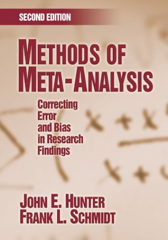 Methods Of Metaanalysis Correcting Error And Bias In Research Findings 2nd John E Hunter