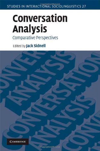 Conversation Analysis Comparative Perspectives 1st Jack Sidnell