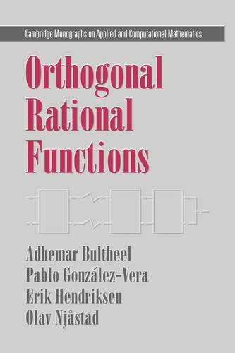 Orthogonal Rational Functions 1st Edition Adhemar Bultheel Pablo Gonzalezvera