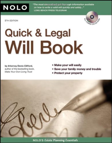 Quick Legal Will Book 5th Edition 5th Denis Clifford