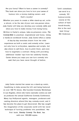 The Comedy Bible From Standup To Sitcomthe Comedy Writers Ultimate Judy Carter