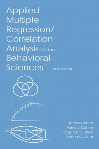 Applied Multiple Regression Correlation Analysis For The Behavioral Sciences Third Jacob Cohen