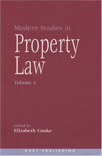 Modern Studies In Property Law Elizabeth Cooke