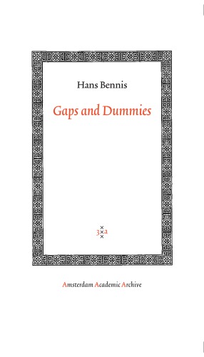 Gaps And Dummies Amsterdam University Press Amsterdam Archaeological Studies Hans Bennis