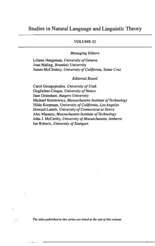 Objects And Other Subjects Grammatical Functions Functional Categories And Configurationality William D Davies